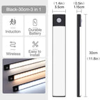 10-60cm USB Rechargeable Ultra-Thin Motion Sensor Light Magnetic Mount  3-Color Adjustment Under Cabinet Light for Home Office