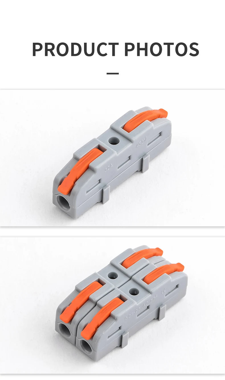 10/20/50pcs Universal Lever Wire Connector Electrical Compact Splicing 1 to 1 Inline Assemblable Terminals Quick Connection