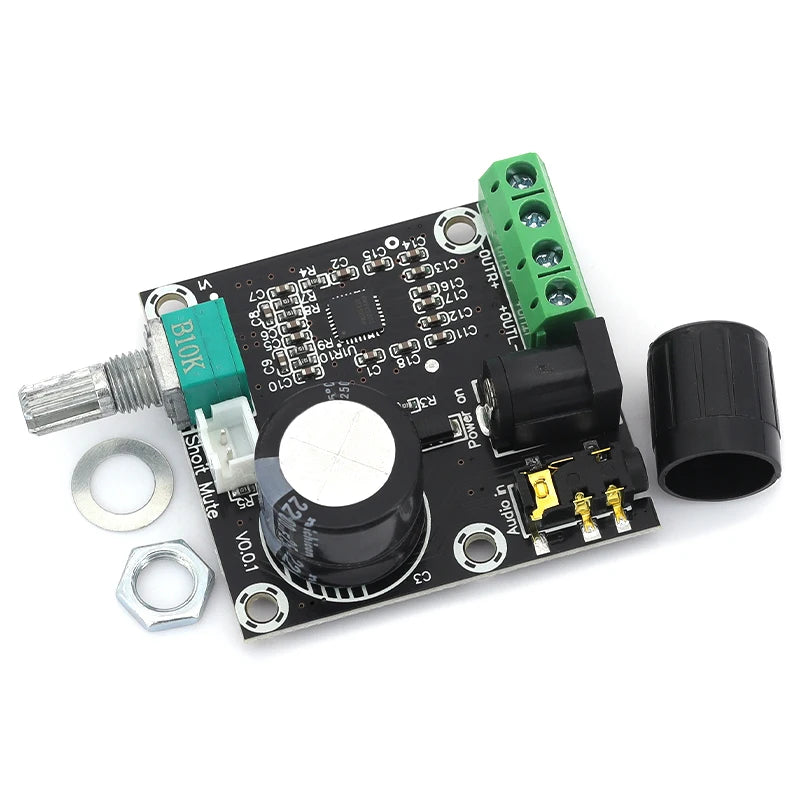 PAM8610 Audio Amplifier Board Dual Channel Class-D 2*15W DC12V XH-M120 - Pack for Audio Projects