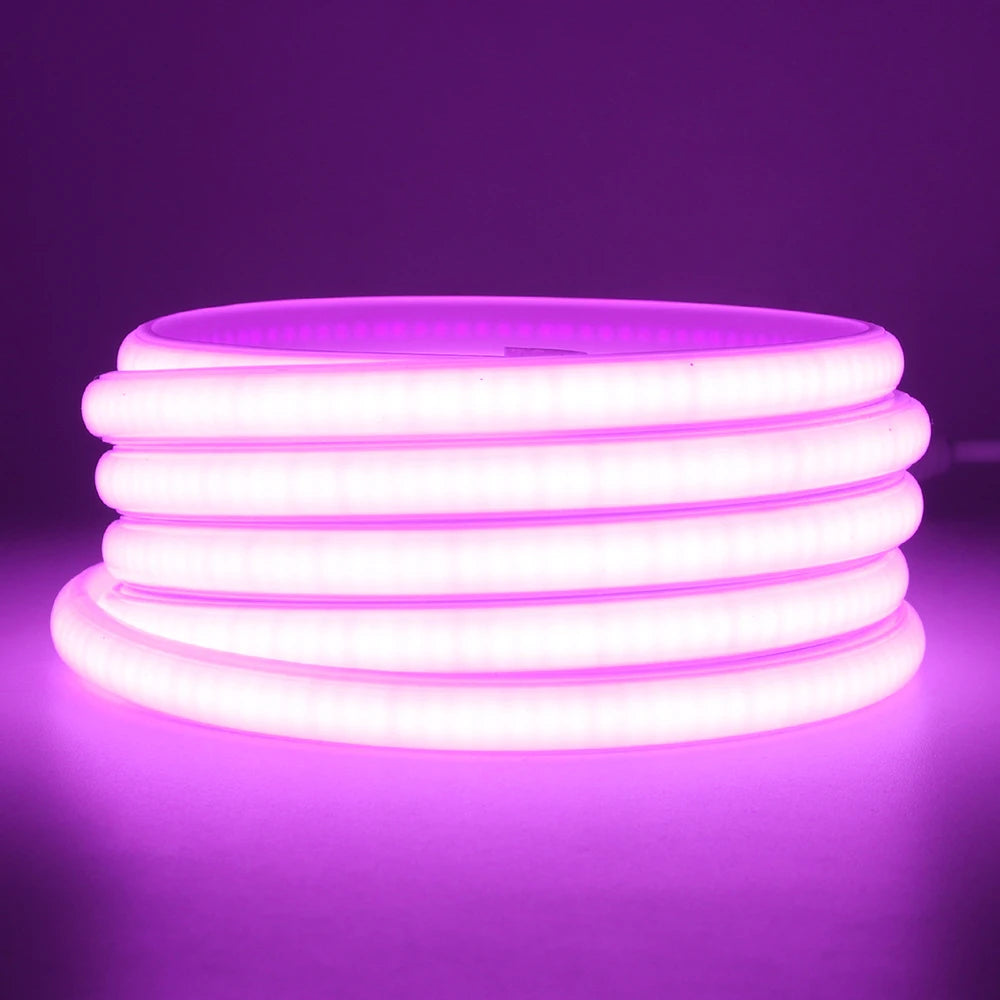 220V Led COB Neon Strip Light Dimmer Switch Power Plug Kit White Blue Pink Red Purple Yellow 5m 20m 30m 0.5m 288LED/m Flex Decor