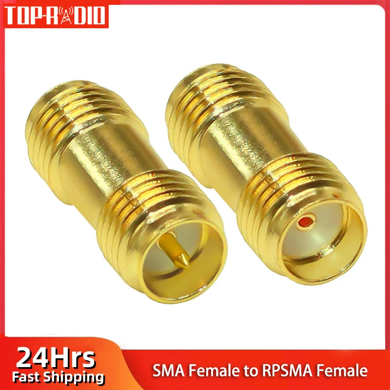 1 Piece SMA Female to RP SMA Female Adapter for Raido Antenna RP-SMA Copper RF Coaxial Connector Converter SMA-K