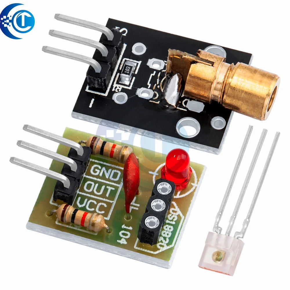 KY-008 650nm Laser Transmitter Module with Laser Sensor Module Non-Modulator Tube Laser Receiver Module Kit