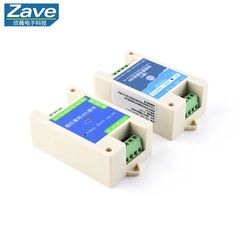 Analog Acquisition Module 4-20mA 0-5V 10V to RS485 Transmitter Modbus Wide Voltage High Precision AD