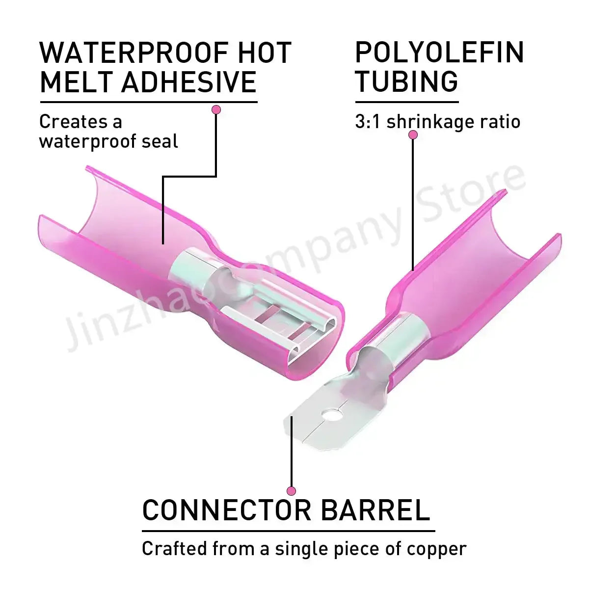 20/50/100PCS Male Female Heat Shrink Spade Crimp Terminal Waterproof Insulated Butt Electrical Wire Connector Cable Terminal Kit