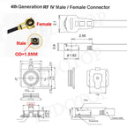 1Pcs IPX-1/IPX-4 Female to Waterproof SMA Female Bulkhead Connector RF0.81/1.13/RG178 Cable 3g 4g WIFI Antenna RF Cable Jumper