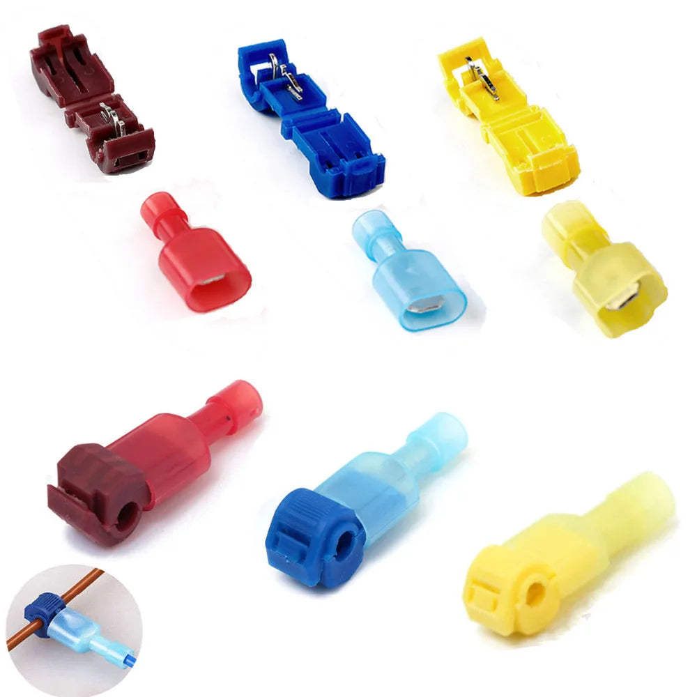 10/20/60/100Pcs T-Tap Connectors Quick Electrical Cable Connector Snap Splice Lock Wire Terminal Waterproof Crimp Wire Terminals