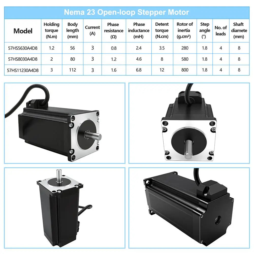 Nema17/23/34 42/57/86 Stepper Motor 1.2A-6A/0.28Nm-12Nm Open Loop & Closed Loop & Integrated Motor Driver Kit For CNC Router