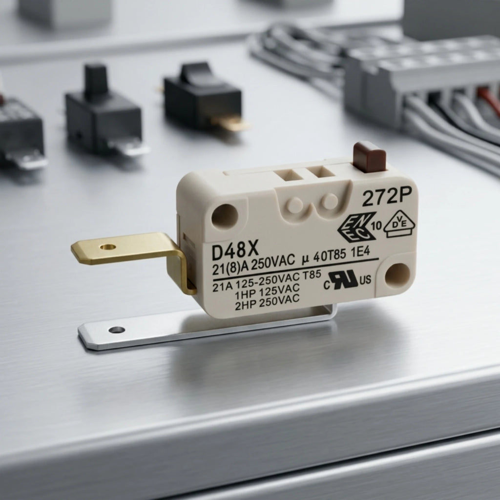 Microswitch with Actuator Compact Rectangular Microswitch Limit Switch Snap Action Mechanical for Technicians, Control Panels