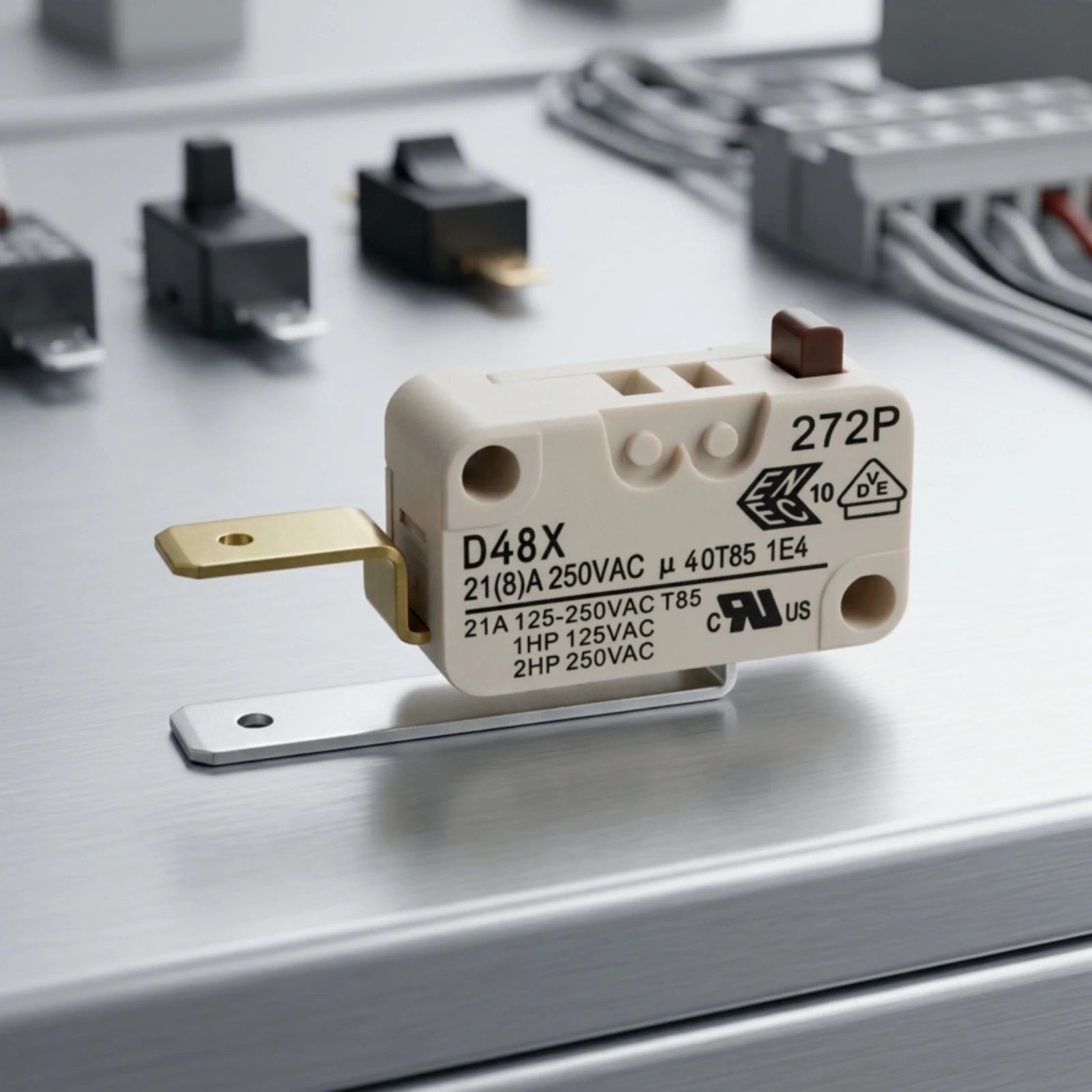 Microswitch with Actuator Compact Rectangular Microswitch Limit Switch Snap Action Mechanical for Technicians, Control Panels