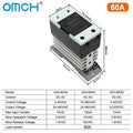 OMCH DIN Rail SSR Solid State Relay With Aluminum Heat Sink DA AA DD 3-32VDC 10A 25A 40A 60A 80A 100A 120A Single Phase Control
