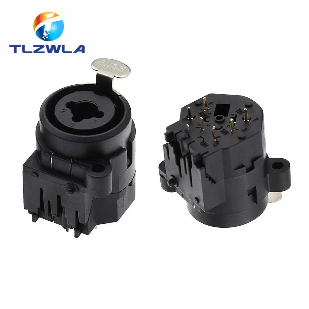 1PCS 3pin XLR Female Socket Connector Panel Mount Mixer Microphone Audio Speakers Plug Adapter
