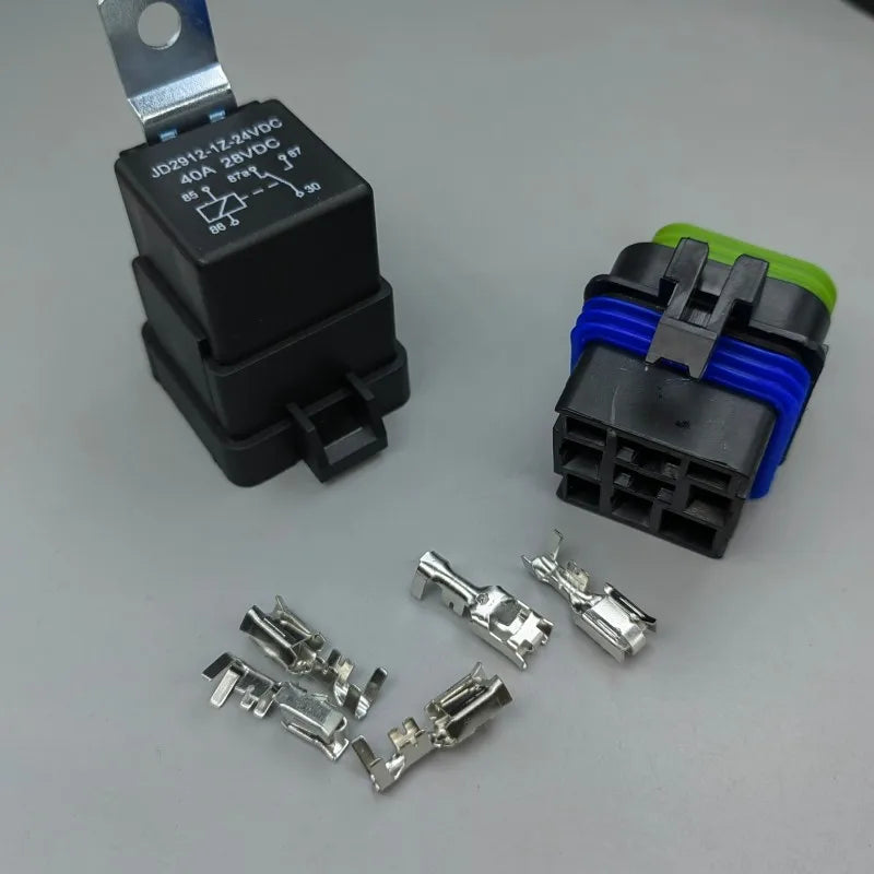 5 sets  Car Auto Automobile Relay Sealed Waterproof Integrated Wired DC12V/24V 40A 5Pin 4pin Auto Relay + Holder