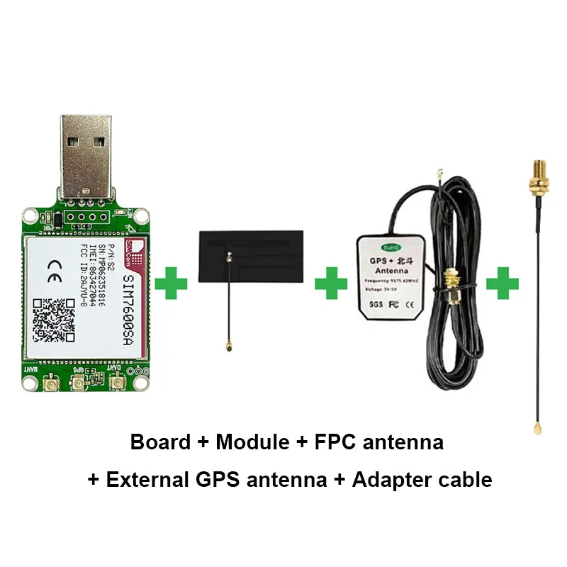 SIMcom SIM7600 USB Dongle SIM7600G SIM7600E SIM7600SA 4G LTE CAT1 Module Support GNSS IOT Module Breakout Kit With Antenna