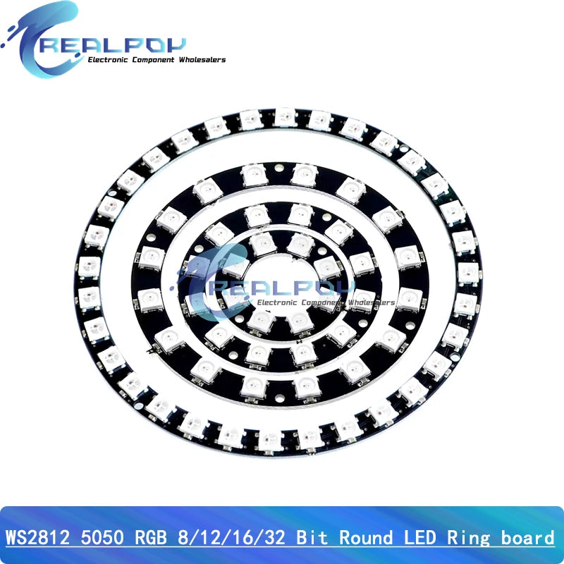 5V 8Bit 12Bit 16Bit 32Bit 64 Bits WS2812 5050 RGB LED Ring Lamp Light + Integrated Drivers For Arduino Diy ESP8266 WS2812