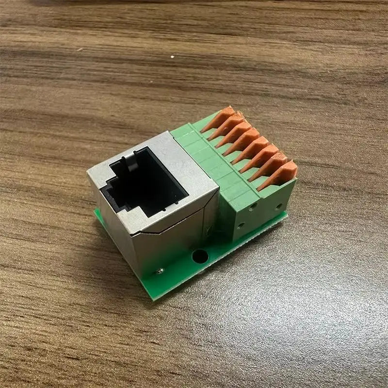 1Pc Data Adapter Board Female Socket Guide Rail Installation Terminals Connector RJ45 Network Port Terminal Block Welding Free