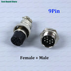 1/2/5Set GX20 Aviation Connector 2 3 4 5 6 7 8 9 10 12Pin Docking Aviation Male Female Plug Socket Waterproof Circular Connector