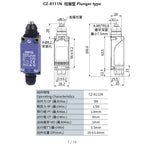2PCS CNTD CZ-8N Limit Switch Replacement Spare Waterproof IP65 10A 250VAC for CNC Machine Quick Install NC NO Easy Wiring