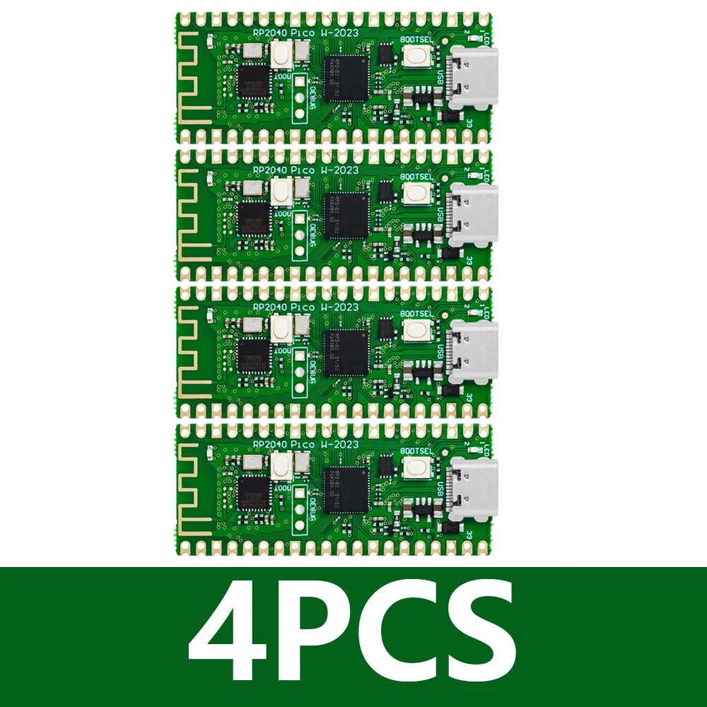 1~4PCS RP2040 Raspberry Pi Pico W Board with 2.4G WiFi Dual-Core 264KB ARM Microcomputers High-Performance Cortex-M0 Processor