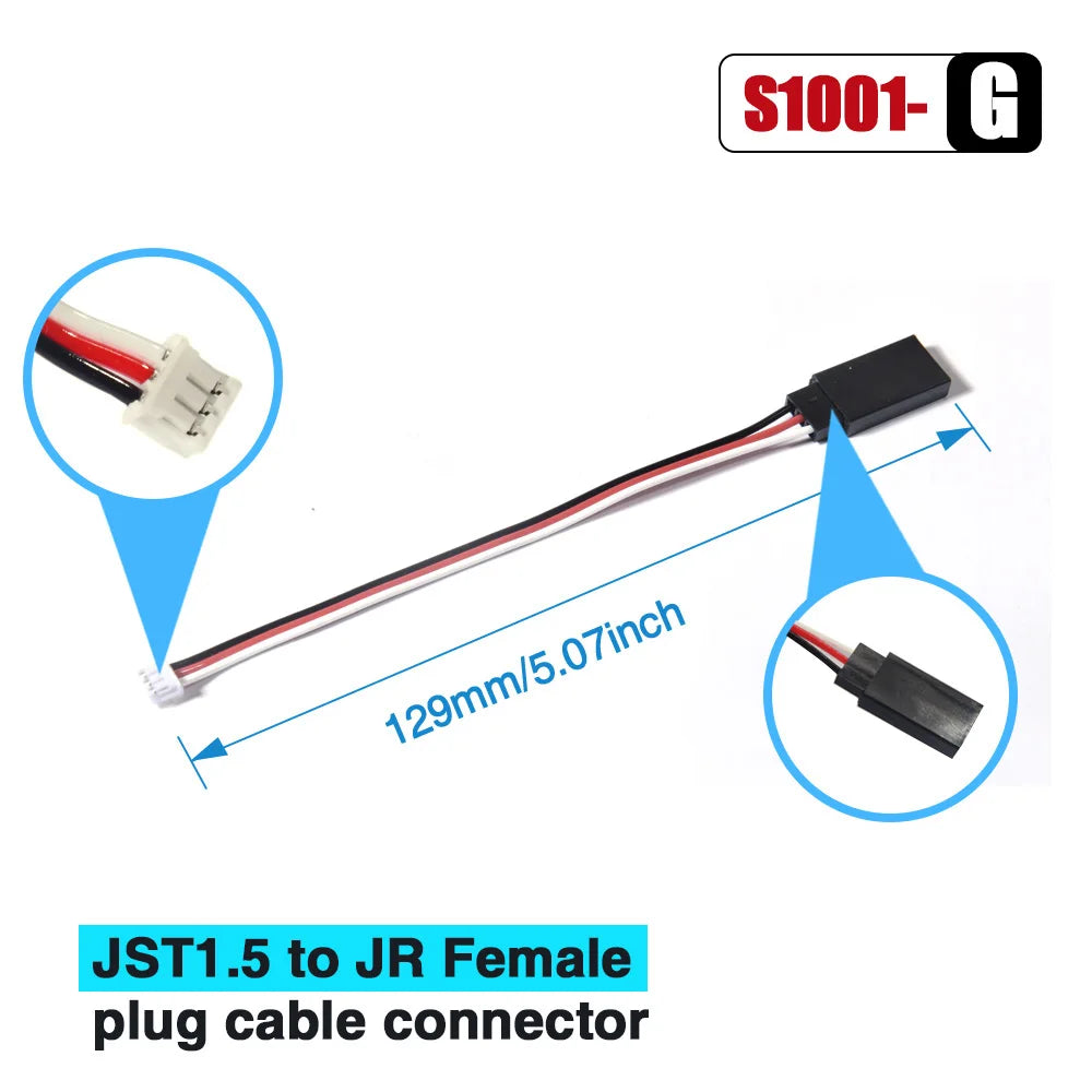 AFRC S1001 JST(ZH)1.5mm to JR Plug Cable Connector Various RC Adapter Cables JST1.0 1.5 JR Futaba for RC DIY Assembly Upgrading