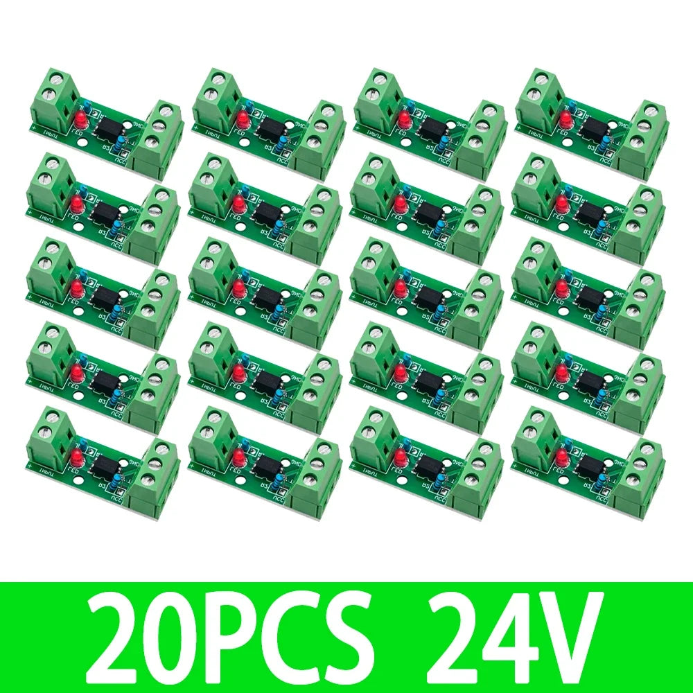 1~20PCS 1 Channel Way Optocoupler Isolation Module PC817 3V-5V 12V 24V Photoelectric Isolator Rail Holder PLC Drive Motor Board