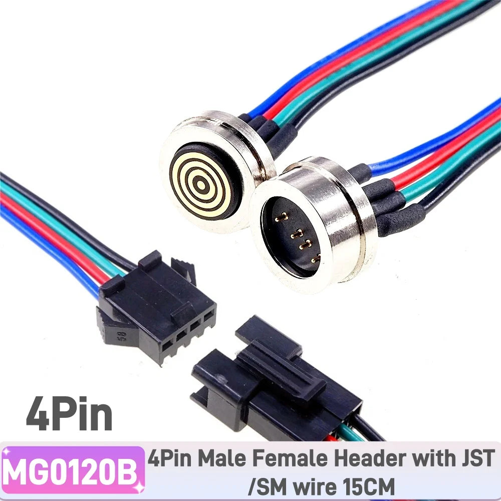 360º Magnetic Circular PogoPin Hassle Free Connector 2A Male Female Metal Spring Loaded 3 4 Pin DC Power Charger Wire JST SM