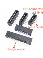 10PCS FPC Connector, Flat Flexible Cable Socket 2.54mm Membrane Socket, Straight Pin, Curved Foot, Double-Sided Connection