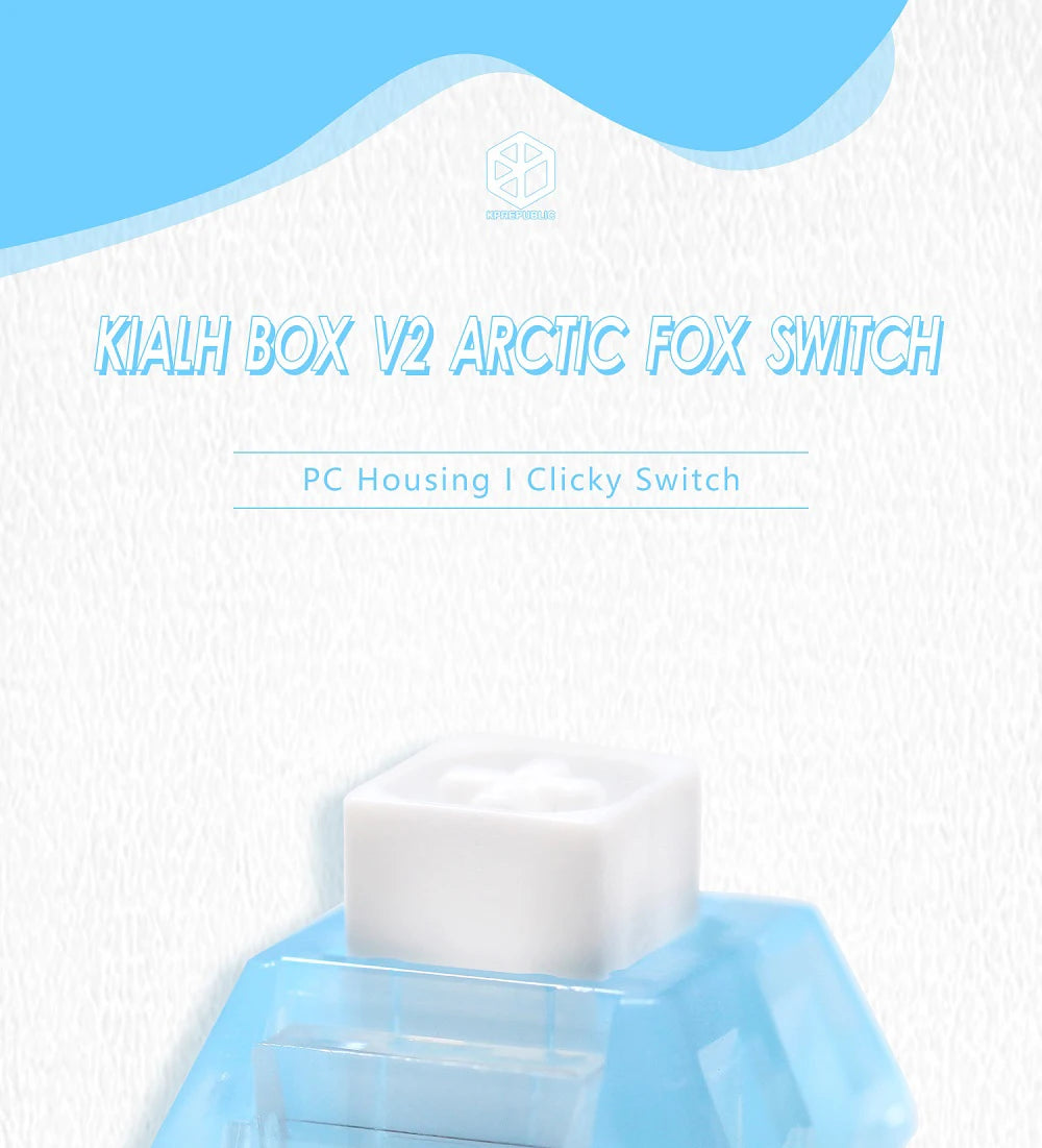 Kailh Arctic Fox Box Switch Computer Mechanical Gaming Keyboard 5 Pins Tactile Clicky Switches Hot Swap RGB SMD for VGN Kit