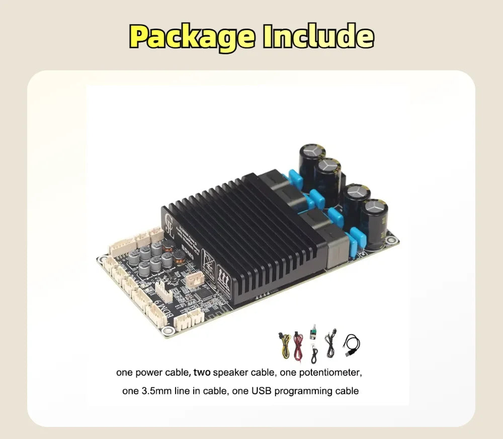 BDM9 TPA3255 2x300W Bluetooth Power Amplifier Board BT5.0 Stereo High Power Adjustable Tweeter PC UI