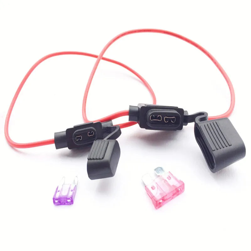 32V Waterproof Automotive Blade Fuse Holder Assorted Mini Standard Micro Auto Fuse 3A-40A 12-18AWG Wire Fuse Socket Kit