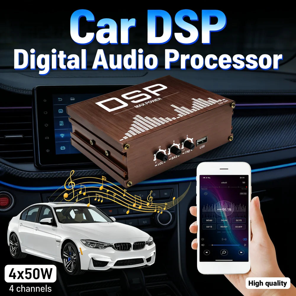 4x50W DSP Car Power Amplifier Support APP Control Audio Digital Sound Processor Car DSP Amplifier Car Accessories