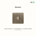 Avoir Bronze Brushed Toggle Switch 1-4 Gang 2 Way Metal Lever Wall Light Switches Standard Plug Adapter Electric Socket With Usb