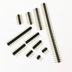 100pcs 2.54mm Male Pin Header L7.5/8.5/9.5/10.5mm 1x2/3/4/5/6P Straight Single Row Single Plastic 0.8U Gold PCB Connector