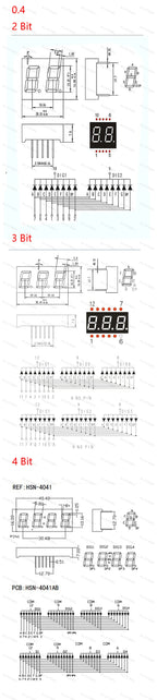 5Pcs LED Digital Tube Display 0.28/0.36/0.4/0.56/0.8-Inch 1/2/3/4-Bit 7 Segment Common Cathode/Anode Red/White/Yellow/Green/Blue