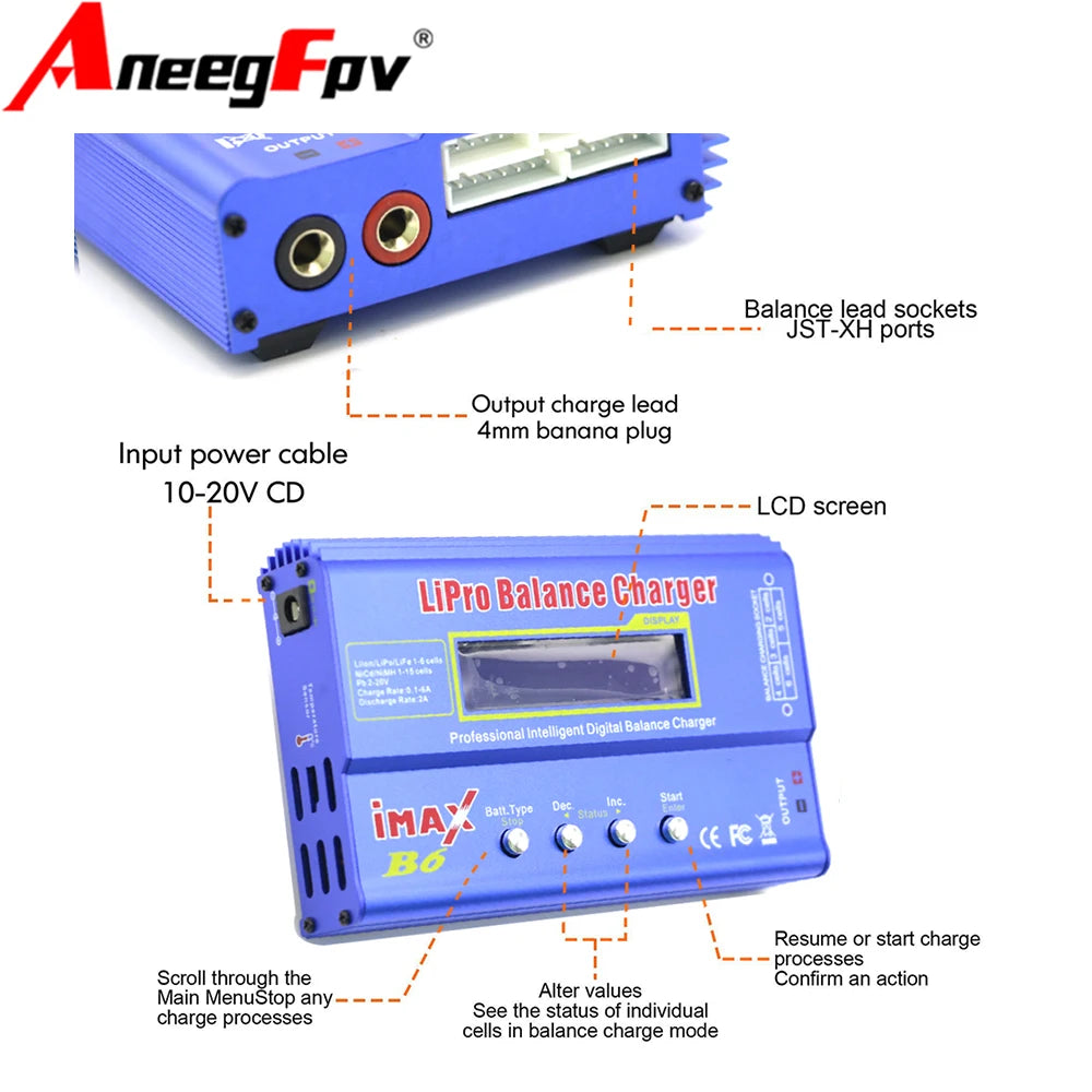 IMAX B6AC RC B6 AC Nimh Nicd Lithium Battery Balance Lipo Battery Charger Balance Discharger with Digital LCD Screen