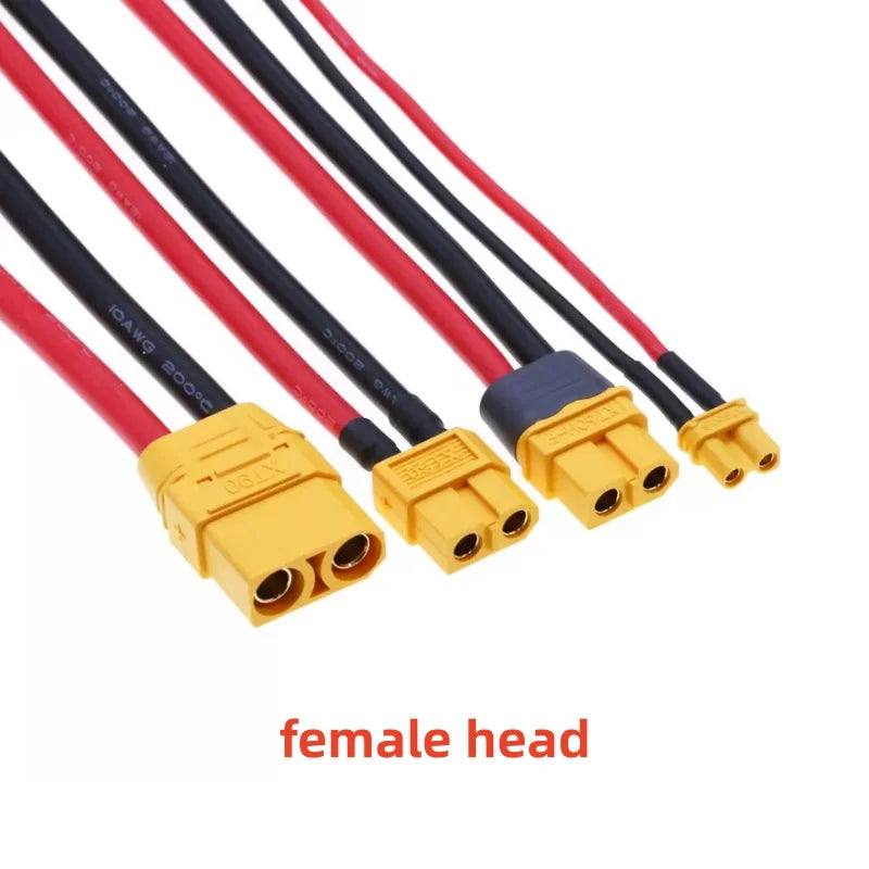 XT30U XT60U XT60H XT90 Plug Connector Male / Female with 18/16/14/12/10 AWG Cable Dual Extension Battery for RC Battery Cable