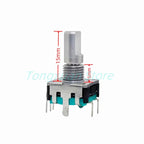 2pcs EC12 Rotary Encoder Switch 360 Degree RE12 Audio Coding 5pins 24 Positions With Push Button Handle Length 15/20mm