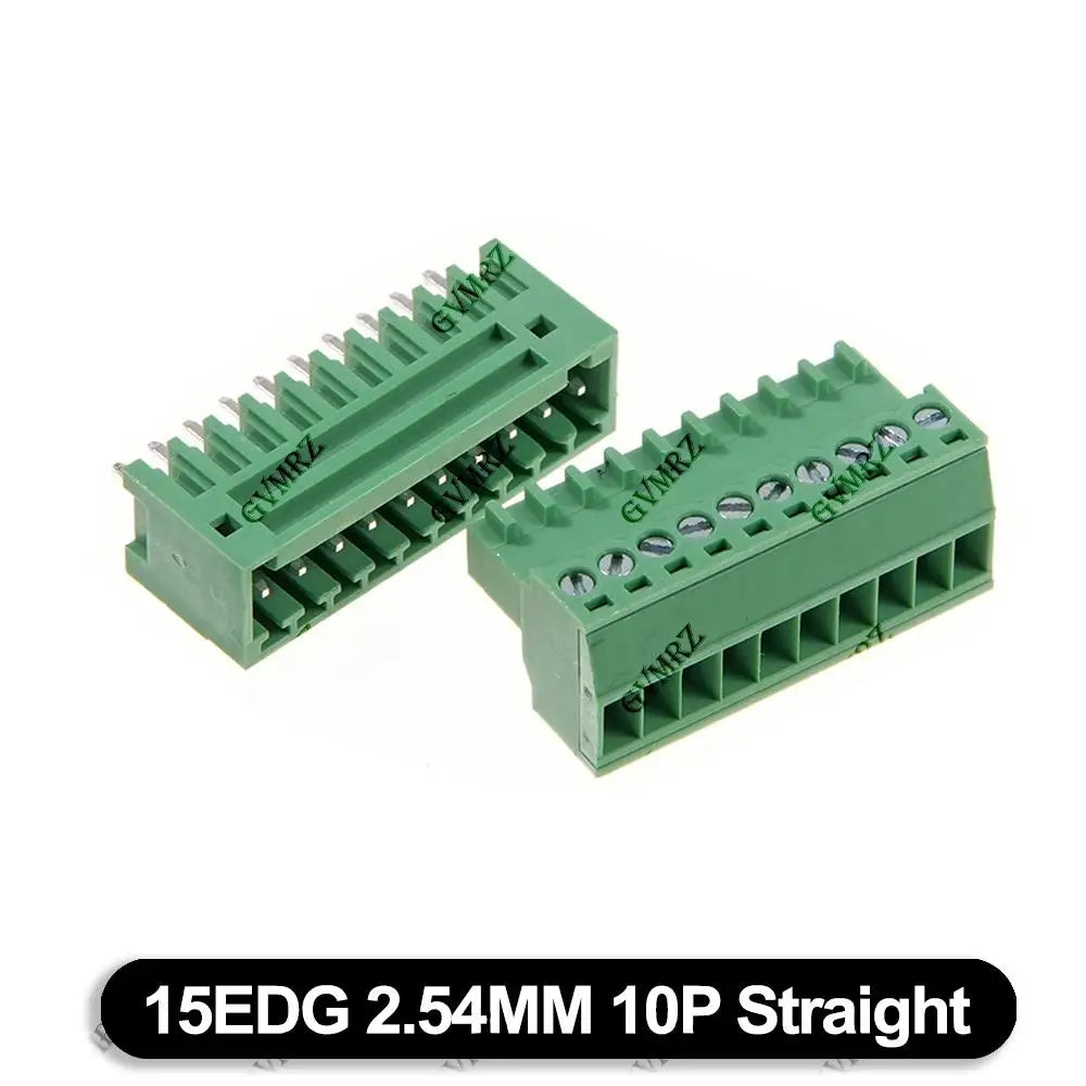 5Set 15EDG 2.54mm PCB Seal Screw Terminal Block 2 ~ 12 Pin KF15EDG Female Socket Pin Header Wire Connector +2.54 Male Plug 9P