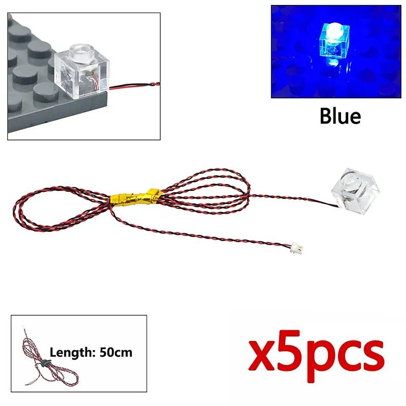 DIY 0.8mm Pin 1x1 1x2 1x4 Length 50cm SMD LED 2835  Remote Control Building Block Flash Lamp City Street Light Bricks