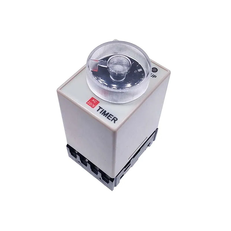 1 PC AH3-2 Time Relay AC/DC Universal Thick Stitch Power-on Delay Timer AH3-3 Time Set Range 0.1S-60m with Base DC12V24V AC220V