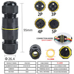 IP68 M16 M20 M25 Male Female Docking Connector Waterproof 2/3/4/5 Pin Terminal Electrical Wire  Cable Connector For Outdoor
