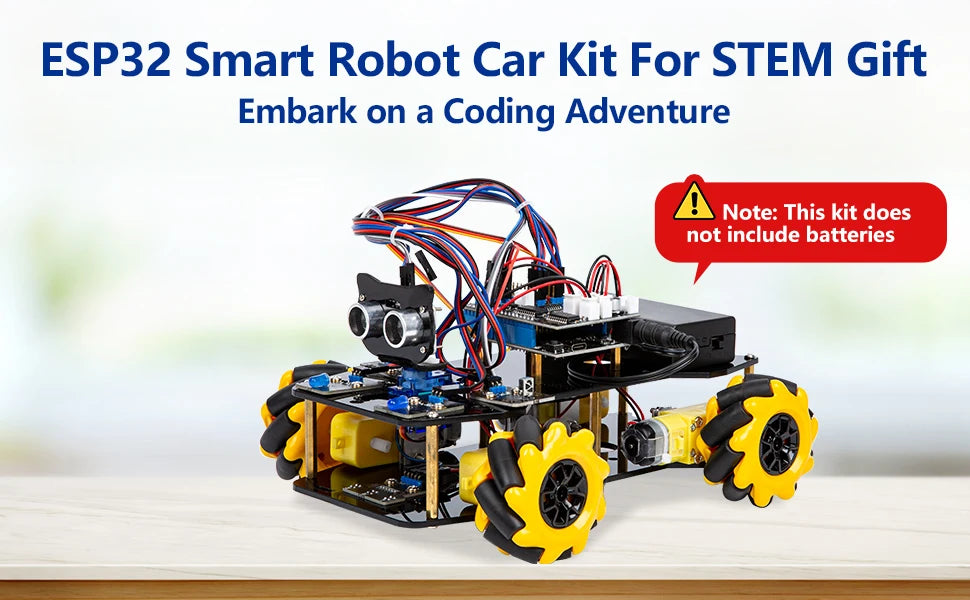 ACEBOTT Robot Toy Starter Kit for Arduino Project with ESP32 and Code Learning Develop Skill Full Version Smart Car Kit