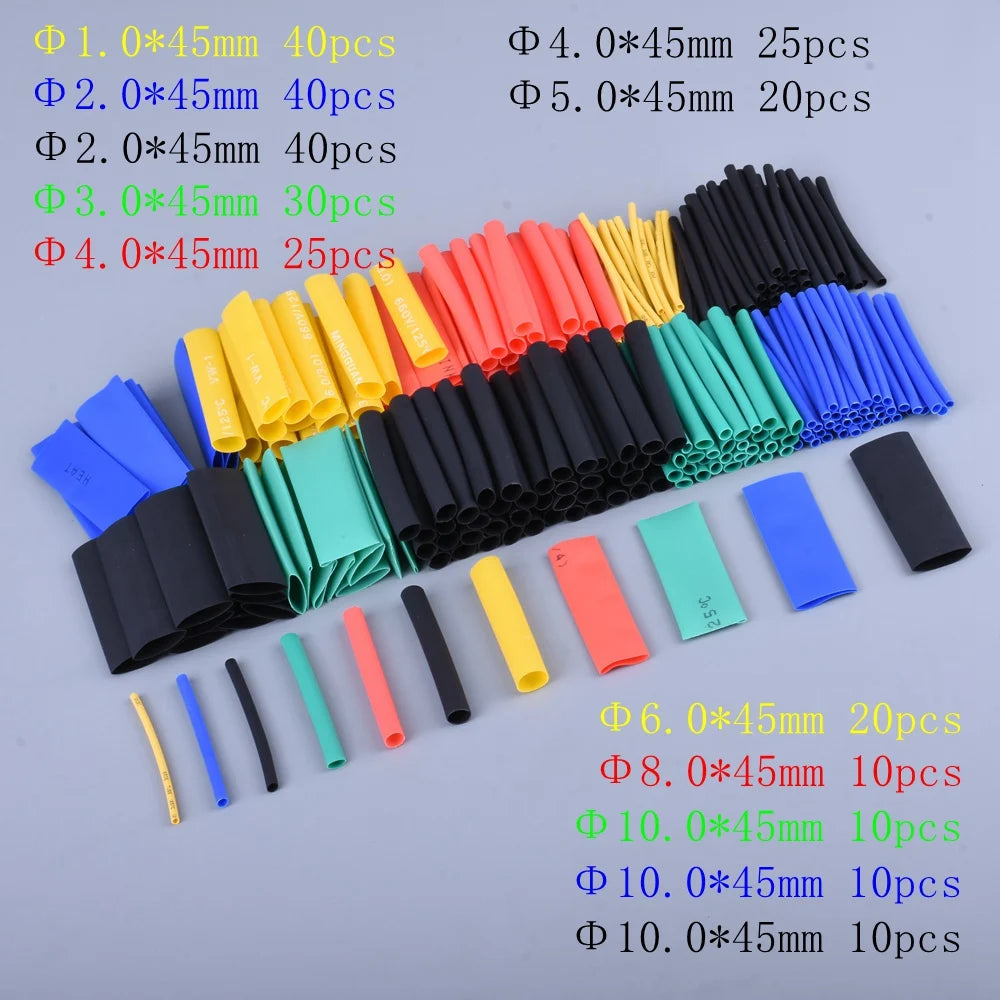 127-800pcs Heat-shrink Tubing Thermoresistant Tube Heat Shrink Wrapping Kit Electrical Connection Wire Cable Insulation Sleeving