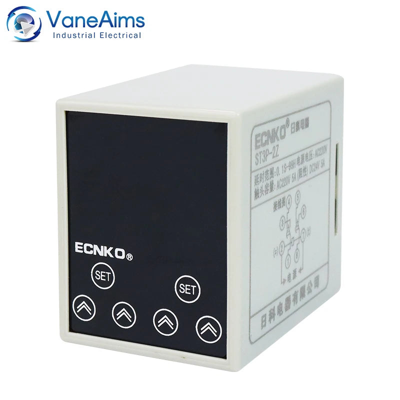 220v Programmable Timer Relay ST3P-2Z Time Relay LCD Digital display cycle Power-on Delay Digital Small Timer 12V/24V/110V/380V
