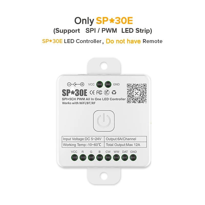 All In One LED Controller SP530E Wifi Alexa Google Home BT SP630E 5CH PWM SPI Pixels LED Strip Light WS2811 WS2812B SK6812 FCOB