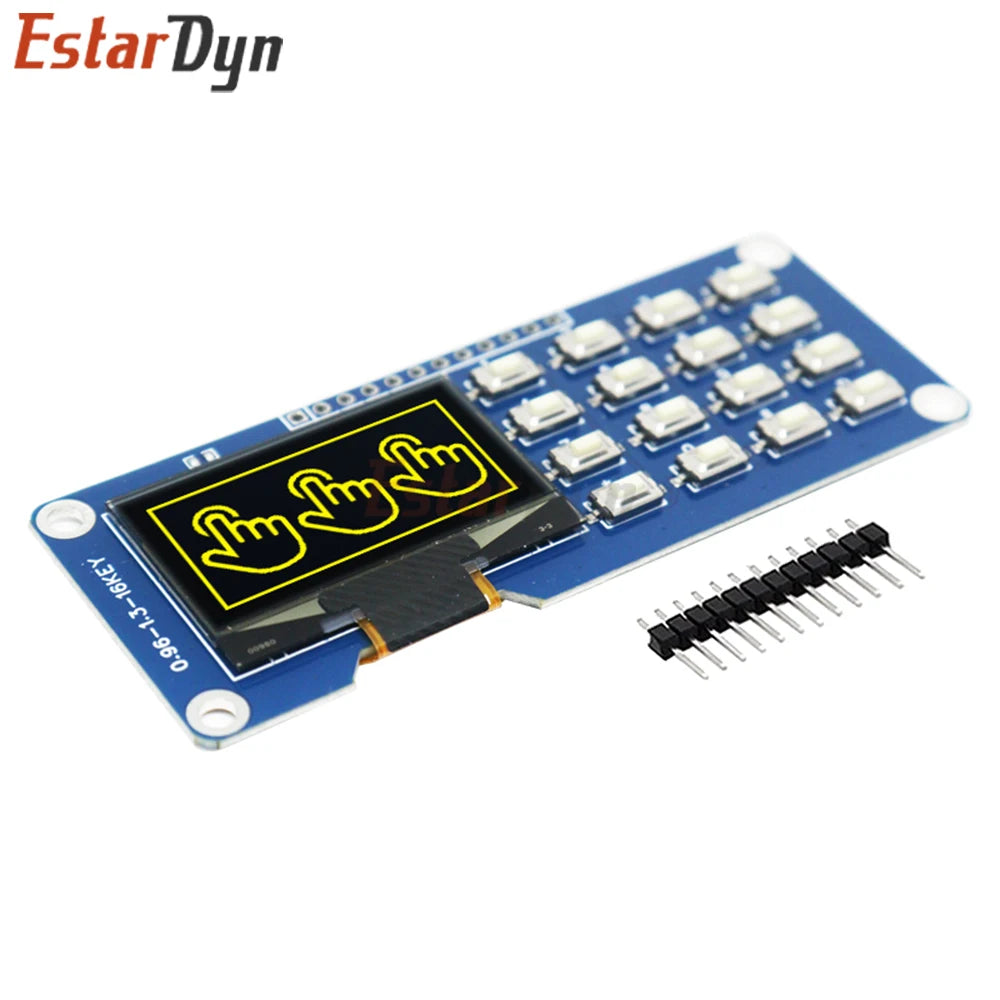 1.3 Inch 128x64 OLED Display SSD1116 with 4x4 Matrix Keyboard Module I2C SPI for Raspberry Pi ESP32