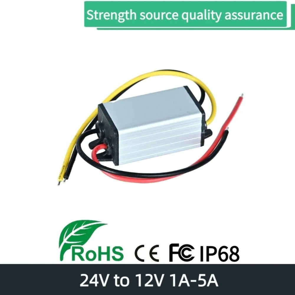 DC DC Buck Model Converter 24V to 12V 1A-5A  60W Converter Step Down 24V 12V 2A 24W Waterproof Module Waterproof Dustproof CE