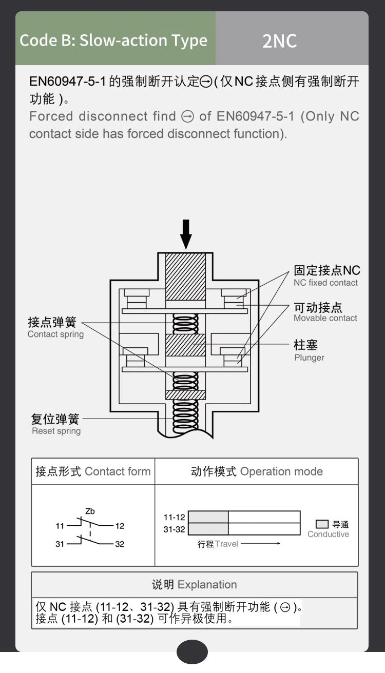 CNTD C4N-4167N Limit Switch IP67 Waterproof Coil Spring Type 3N Low Actuation Force 1NC 1NO Slow Action Forced Disconnect