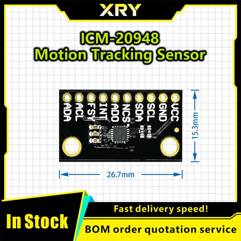 XRY ICM-20948 Sensor Module 9 Axis MEMS Motion Tracking Device Sensor Low Power Integrated Circuits ICM20948