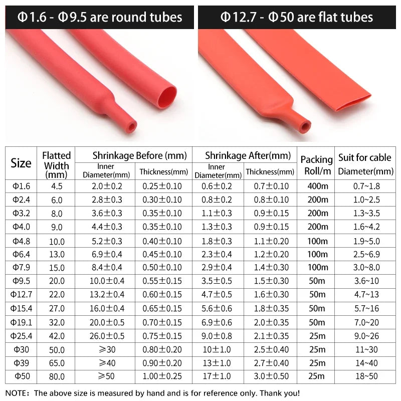 1~20m 3:1 Heat Shrink Tubing With Glue Red 1.6 ~ 39mm Double Wall Adhensive Lined Wire Polyolefin Cable Sleeve Waterproof