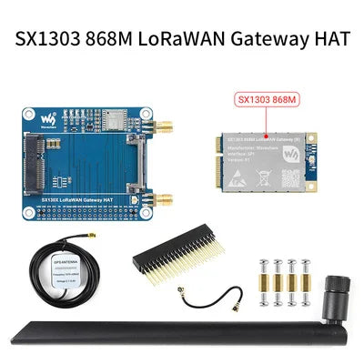 Raspberry Pi LoRaWAN Module SX1302 SX1303 Mini PCIe 868M 915M Lora Gateway Hat Expansion Board